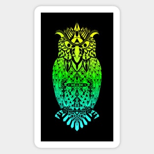 magical owl bird pattern ecopop Sticker